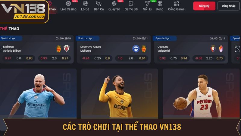 Những loại hình thể thao hấp dẫn trên sảnh game
